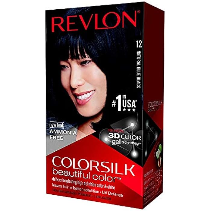 Revlon Colorsilk Beautiful Color, Natural Blue Black [12] 1 ea (Pack of 4)